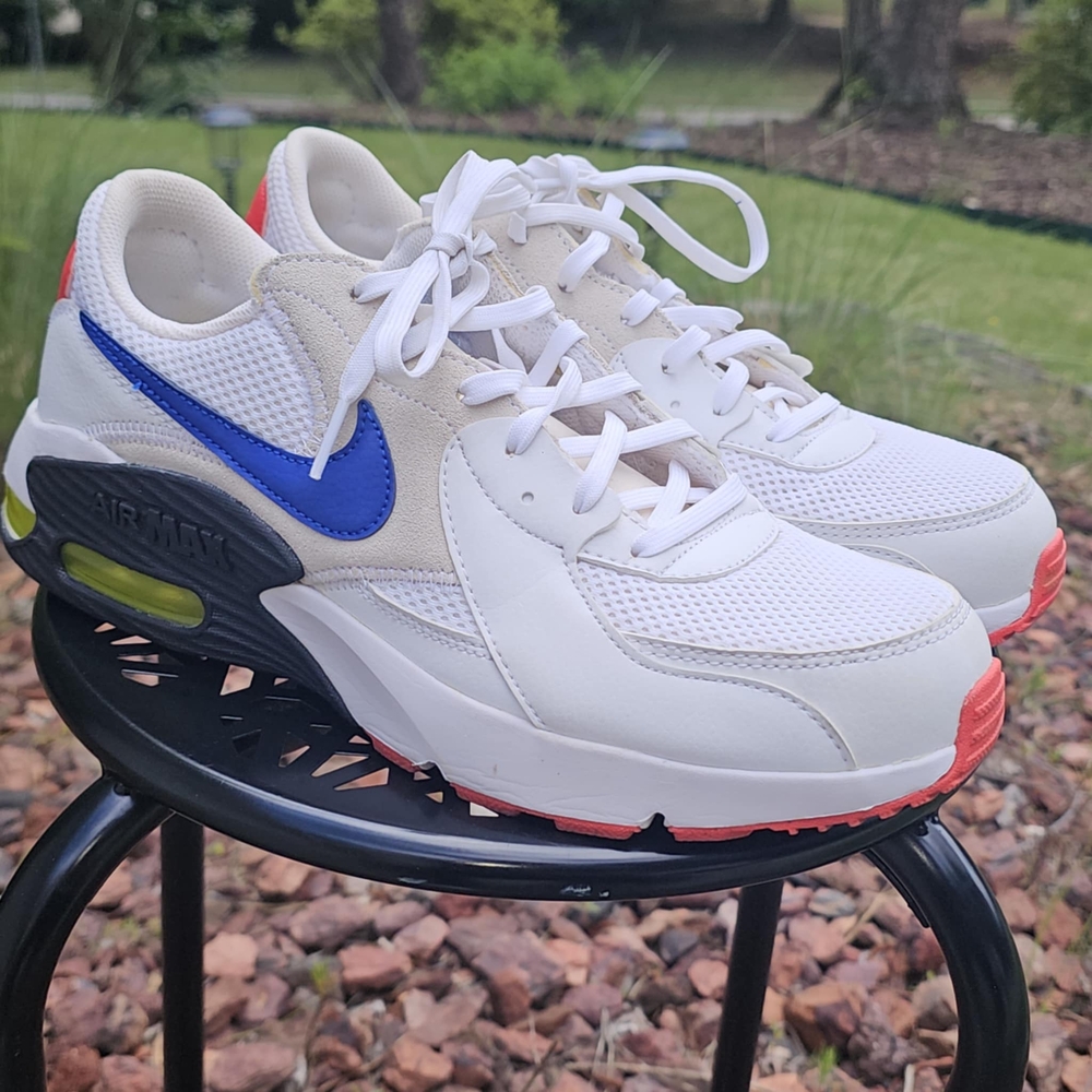 Nike Air Max White Sneakers with Blue Swoosh